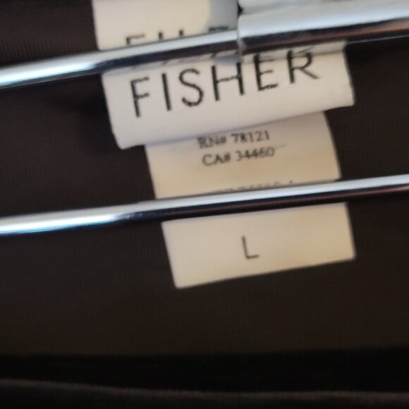 2 Piece Black Velvet Velour Eileen Fisher L Top Skirt Holiday - Picture 2 of 3